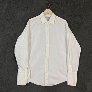 Burberrys Dress Shirt Mens 17 34 White French Cuff Long Sleeve Formal Made in US